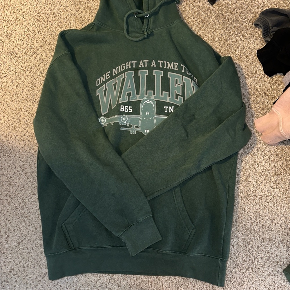 Morgan Wallen Green Pullover Hoodie with Graphic Print